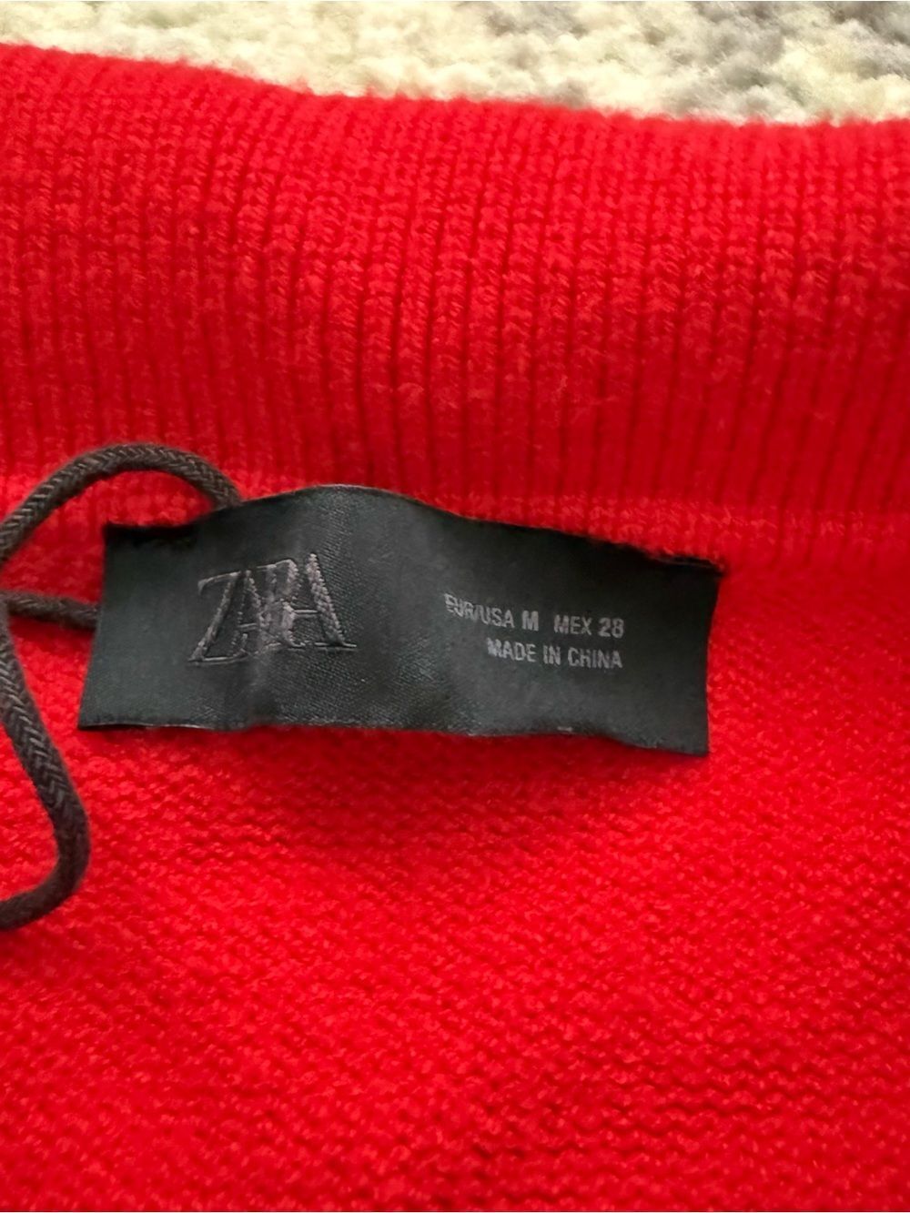 Zara Red Ribbed Knit Top - Picture 3 of 5